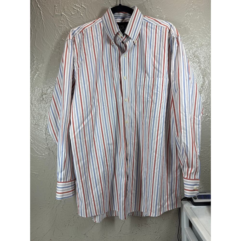 Jos A Banks Travelers Collection Plaid Shirt Men’s Blue Button‎ Down Size Medium